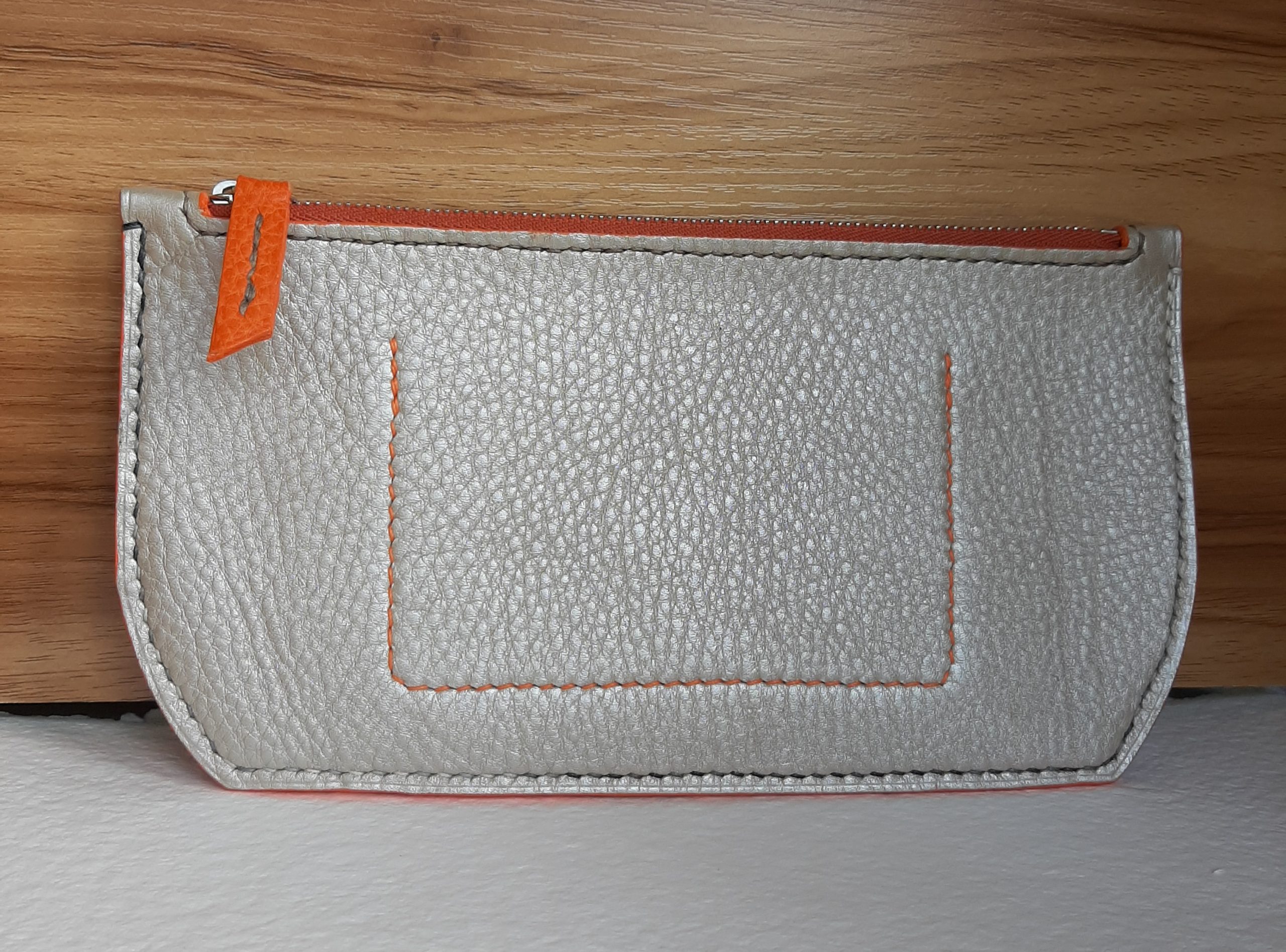 Pochette zippée blanc nacré – Image 1